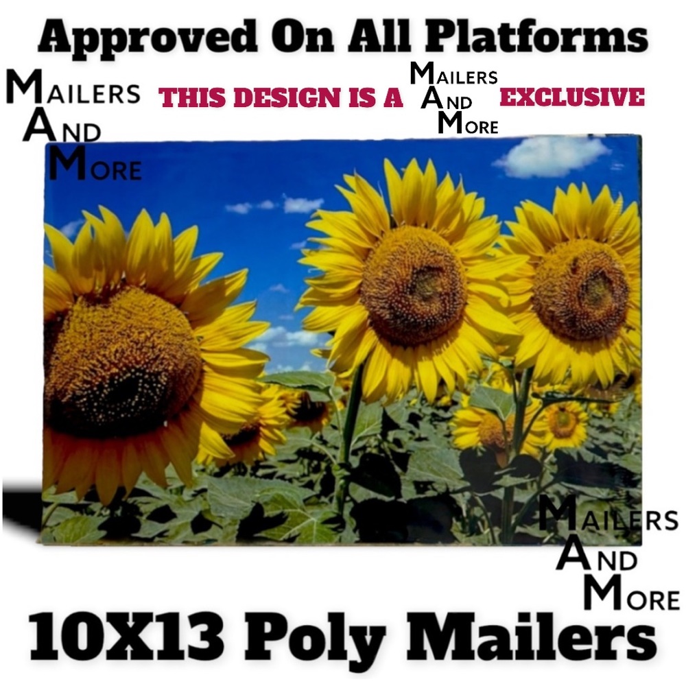 25 10X13 Poly Mailers Sunflower, Shipping Envelopes PRICE IS FIRM Fall - Picture 12 of 12